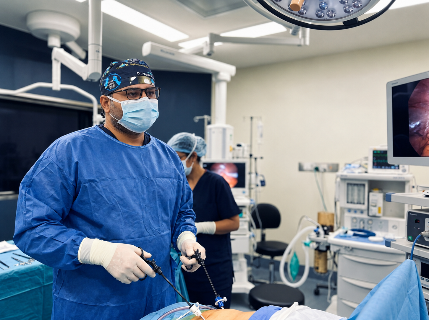 Dr. Appala Naidu performing advanced surgery in OT